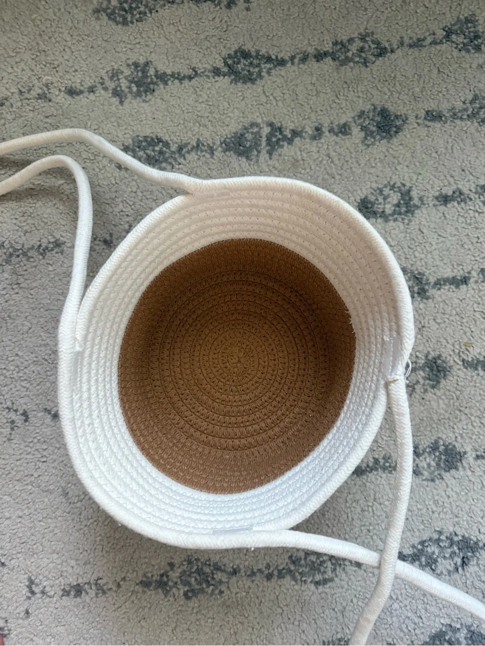 Two-Tone Woven Basket - Cream and Brown
